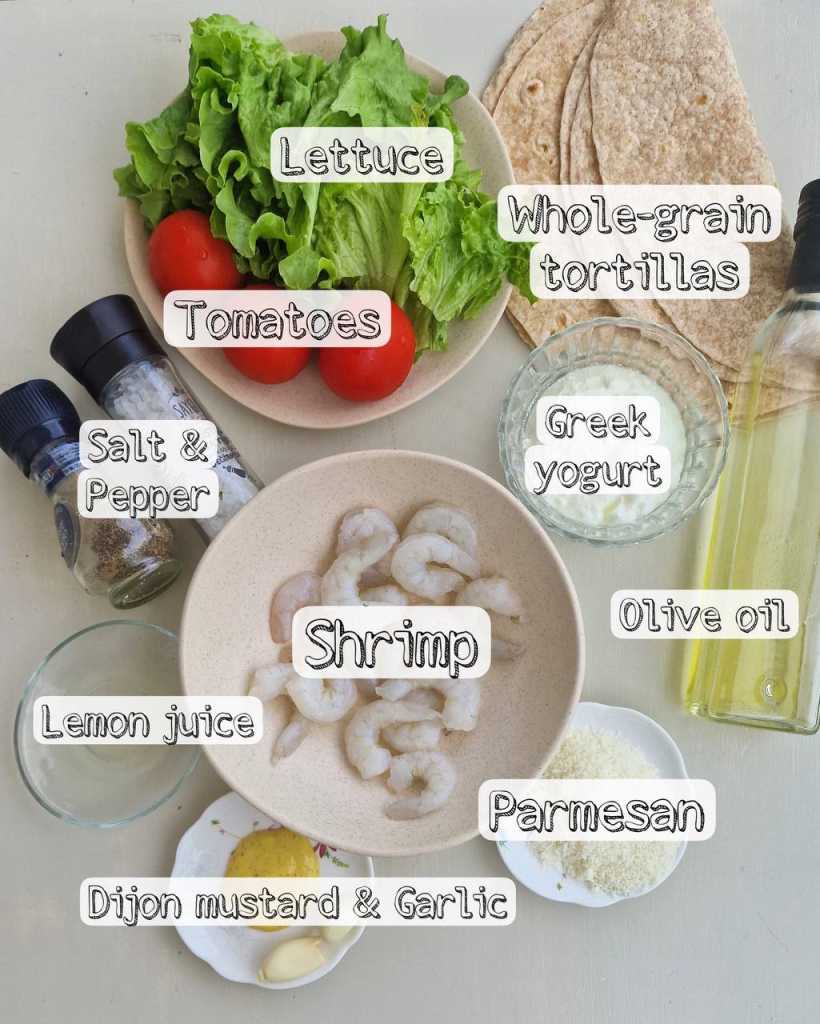 Shrimp Caesar Wrap ingredients