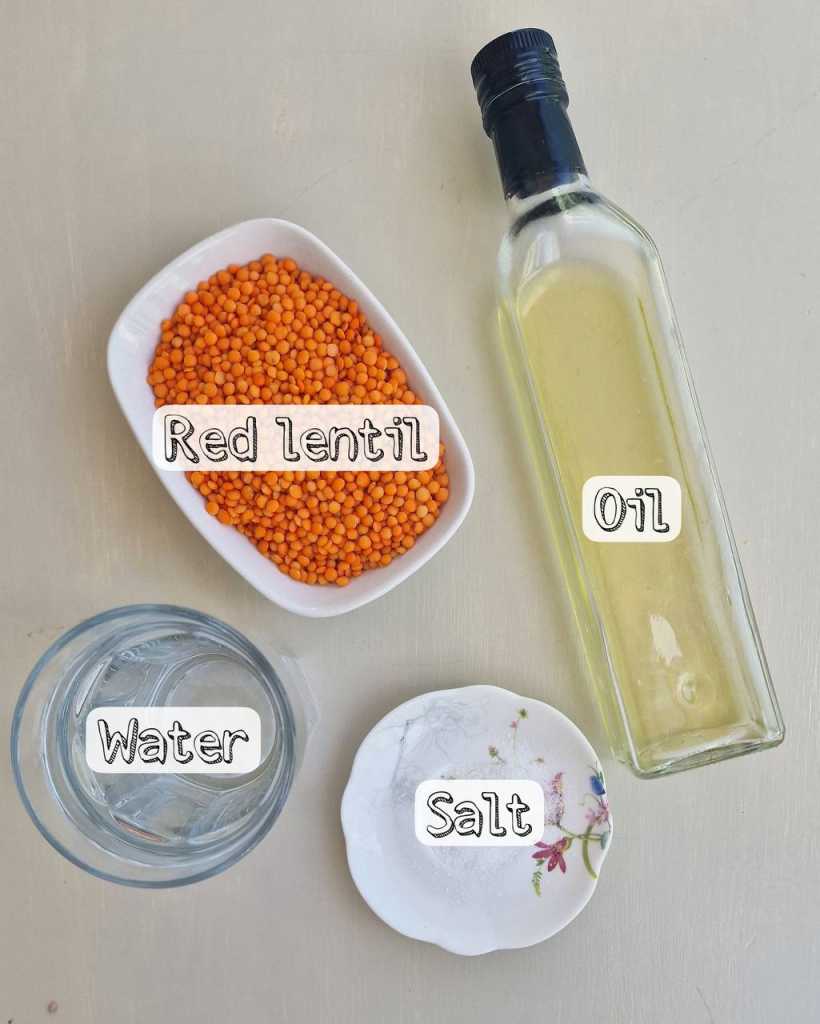 Lentil Wraps ingredients