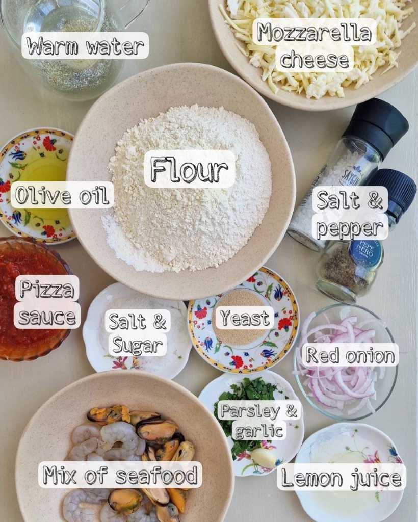 Seafood Pizza ingredients