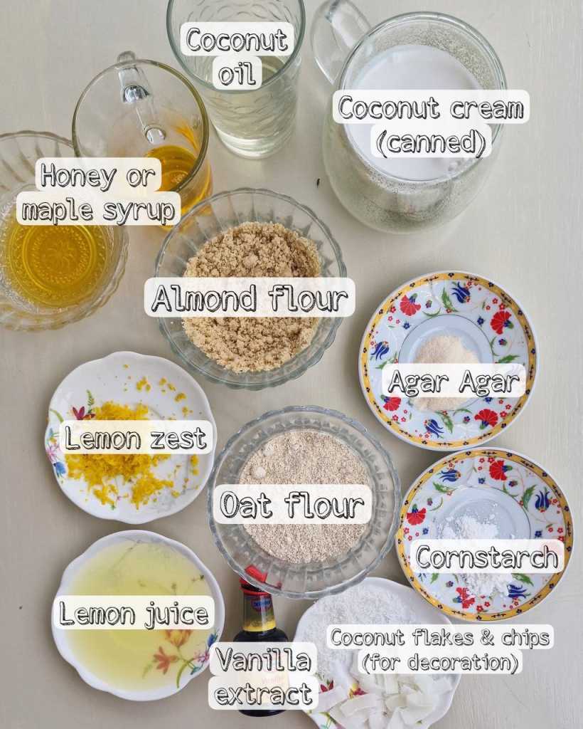 Vegan Lemon Coconut Tart ingredients