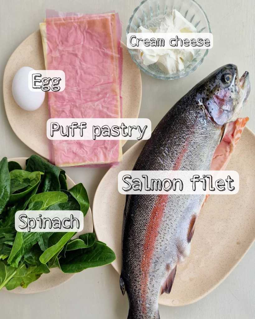 Puff Pastry Salmon (Salmon Wellington) ingredients