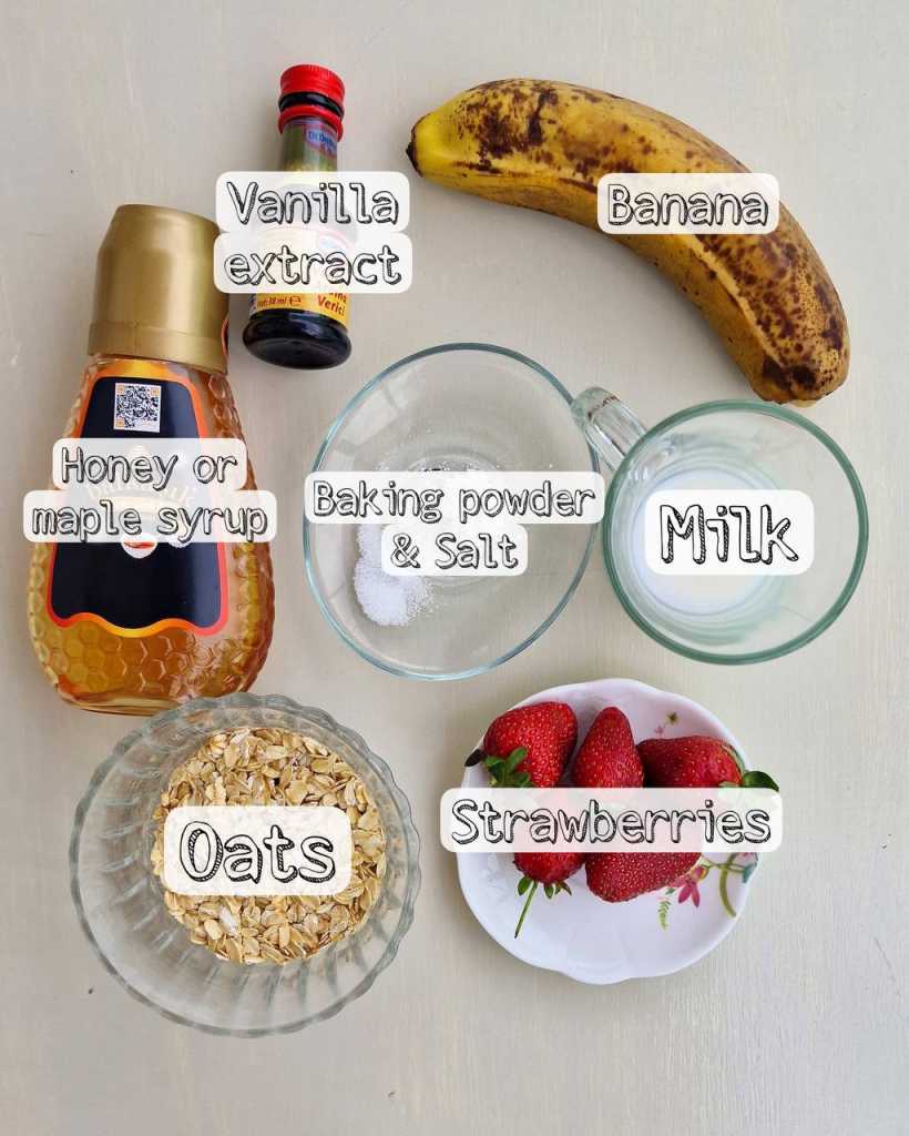 Strawberry Baked Oats ingredients