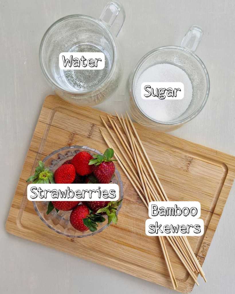 Strawberry Tanghulu ingredients