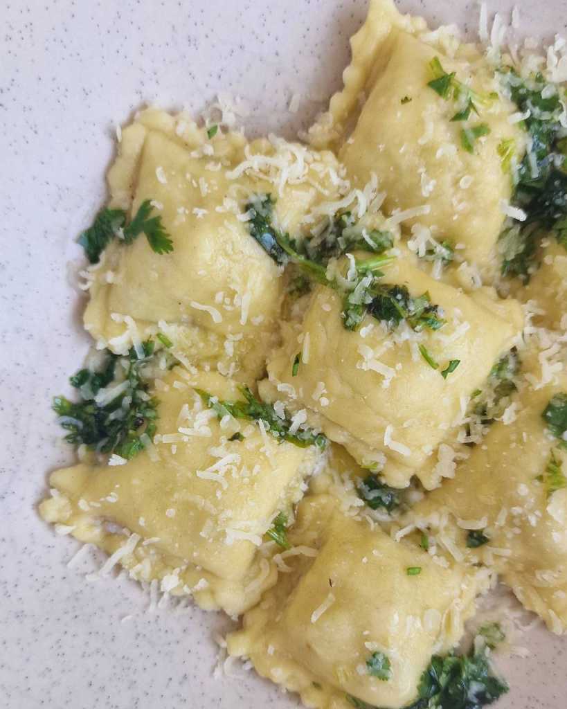 Shrimp Ravioli in butter lemon sauce