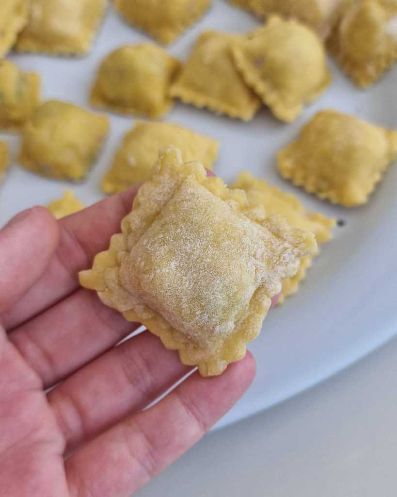 making Shrimp Ravioli