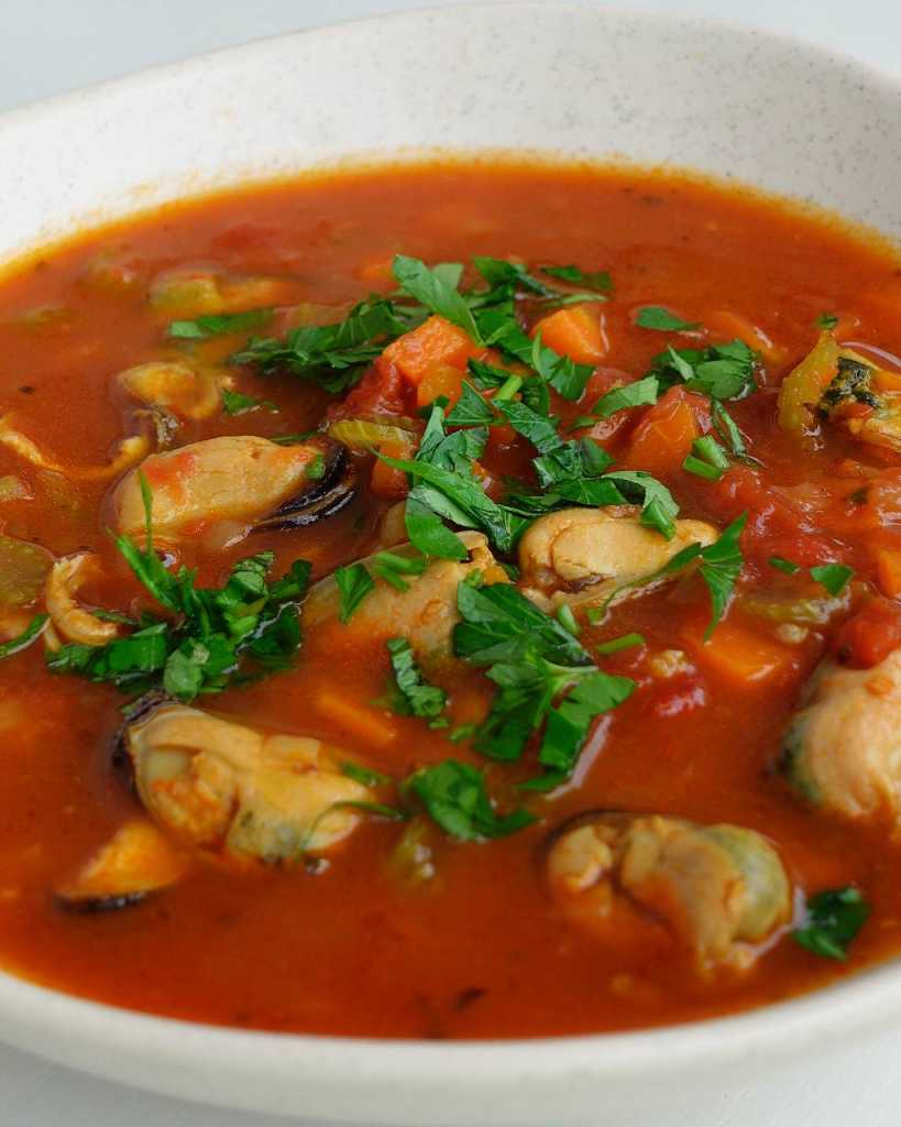 Mussel Soup with chopped parsley