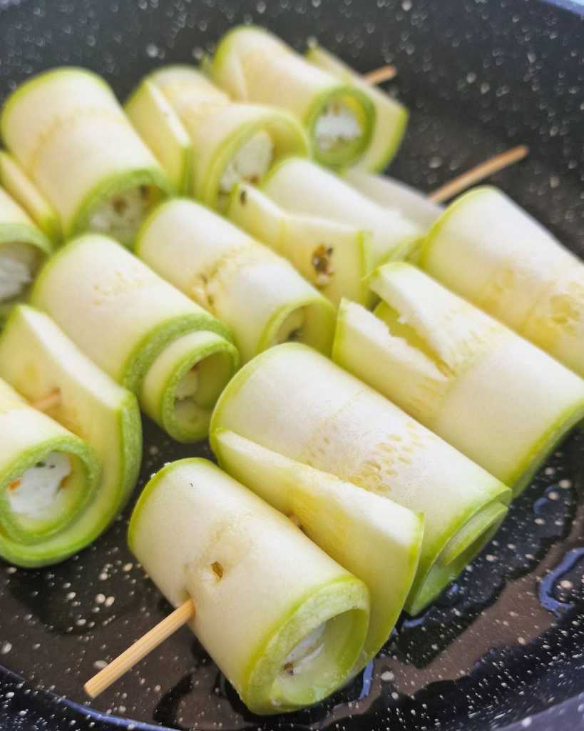 cooking Zucchini Feta Skewers