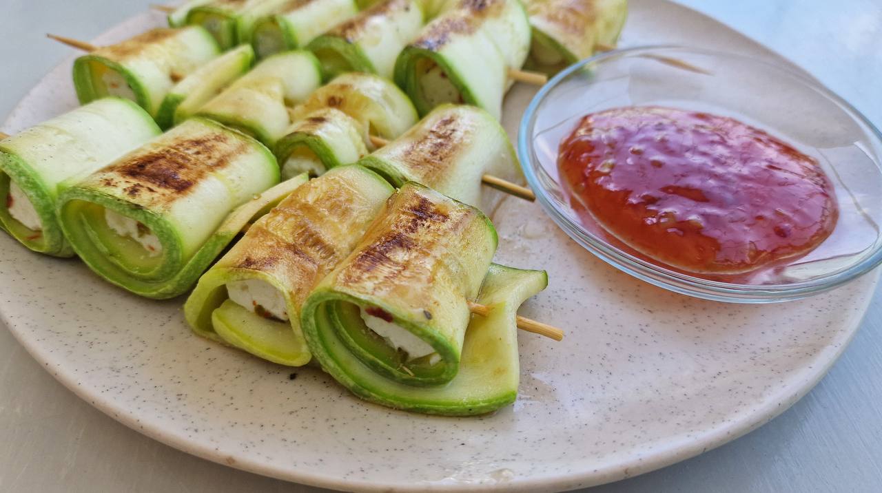 Zucchini Feta Skewers recipe