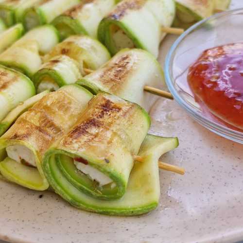 Zucchini Feta Skewers recipe