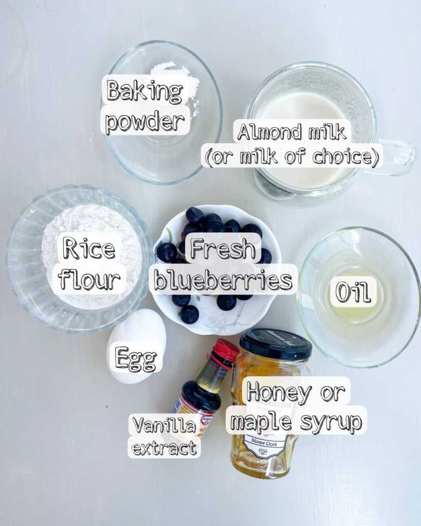 Healthy Blueberry Pancakes ingredients