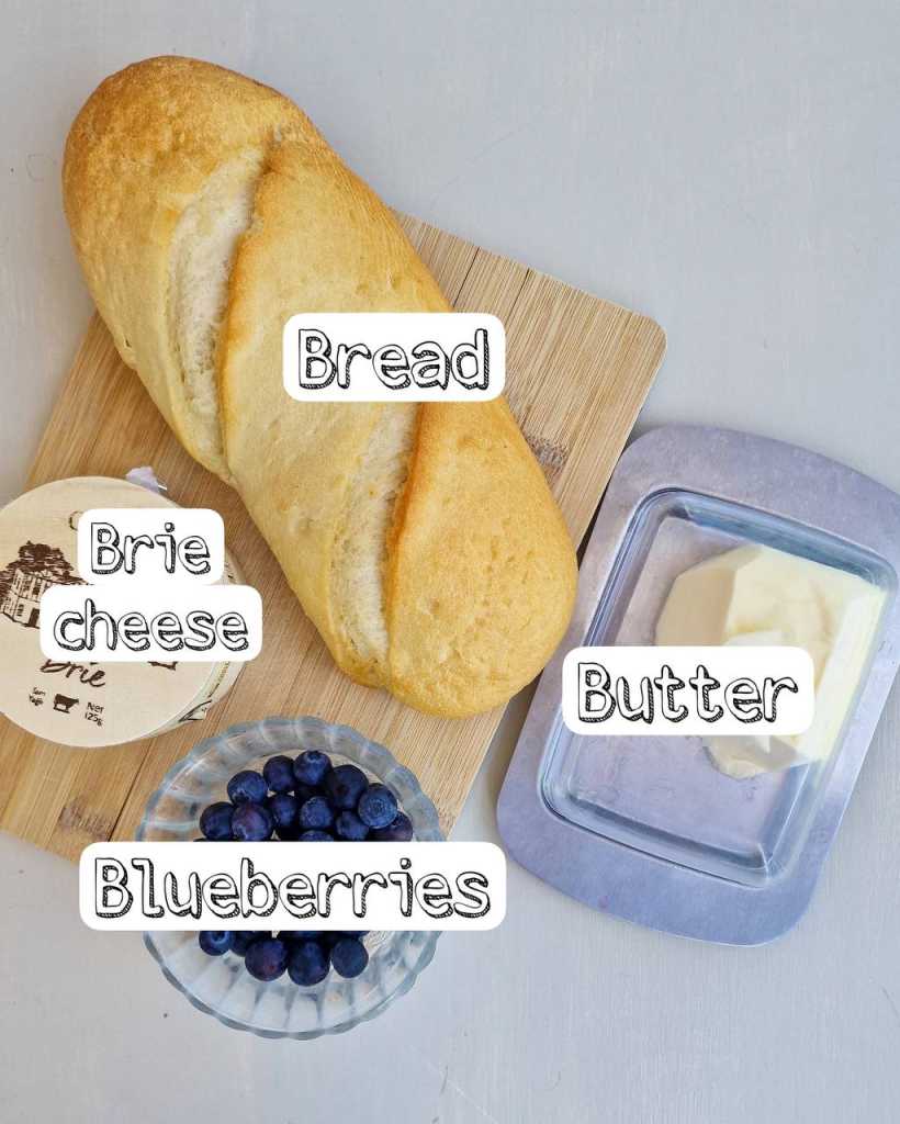 Blueberry Brie Grilled Cheese ingredients