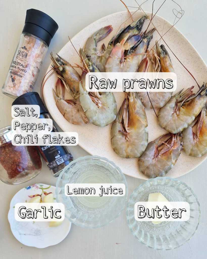 Garlic Butter Prawns ingredients