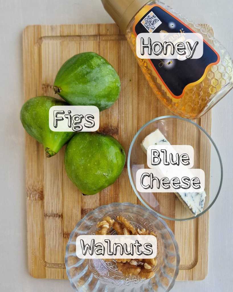 Baked Figs with Blue Cheese ingredients