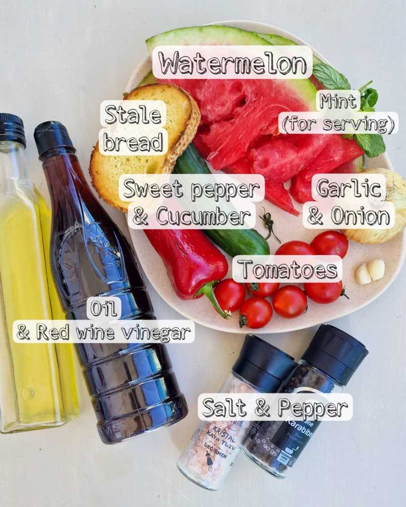 Watermelon Gazpacho ingredients