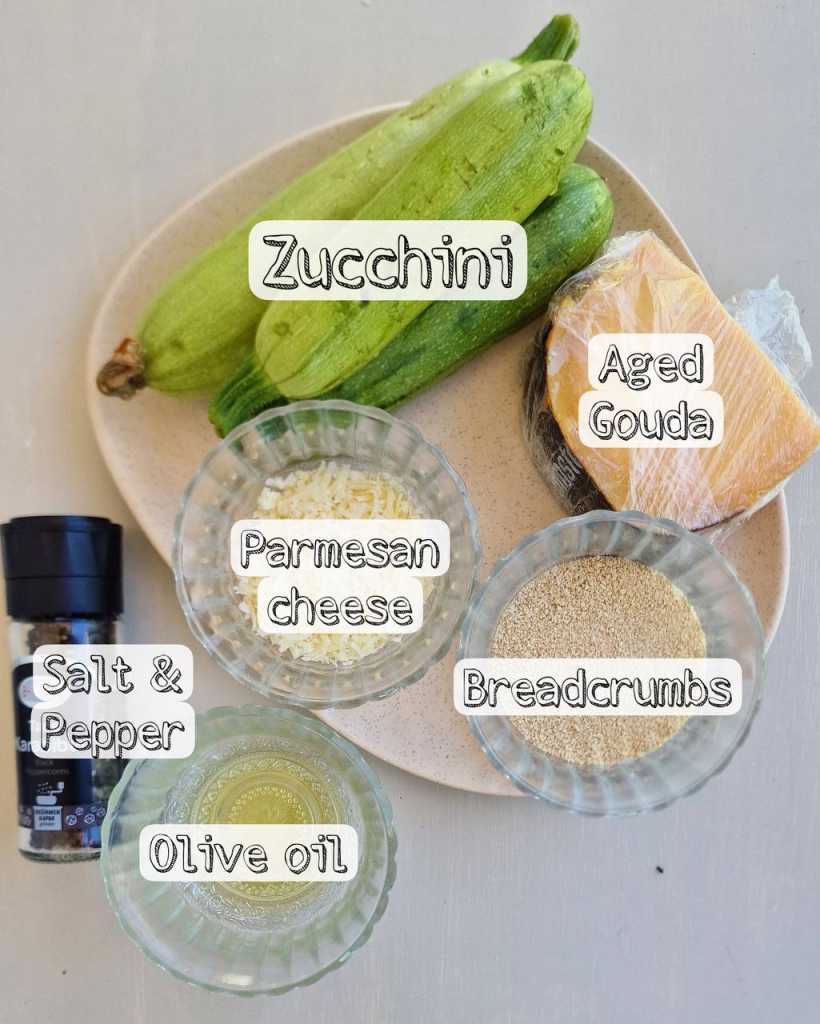 Cheese Zucchini Roll ups ingredients