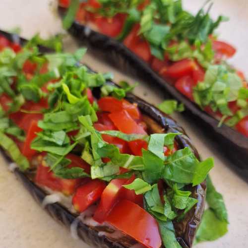 Cheese and Tomatoes Baked Eggplants recipe