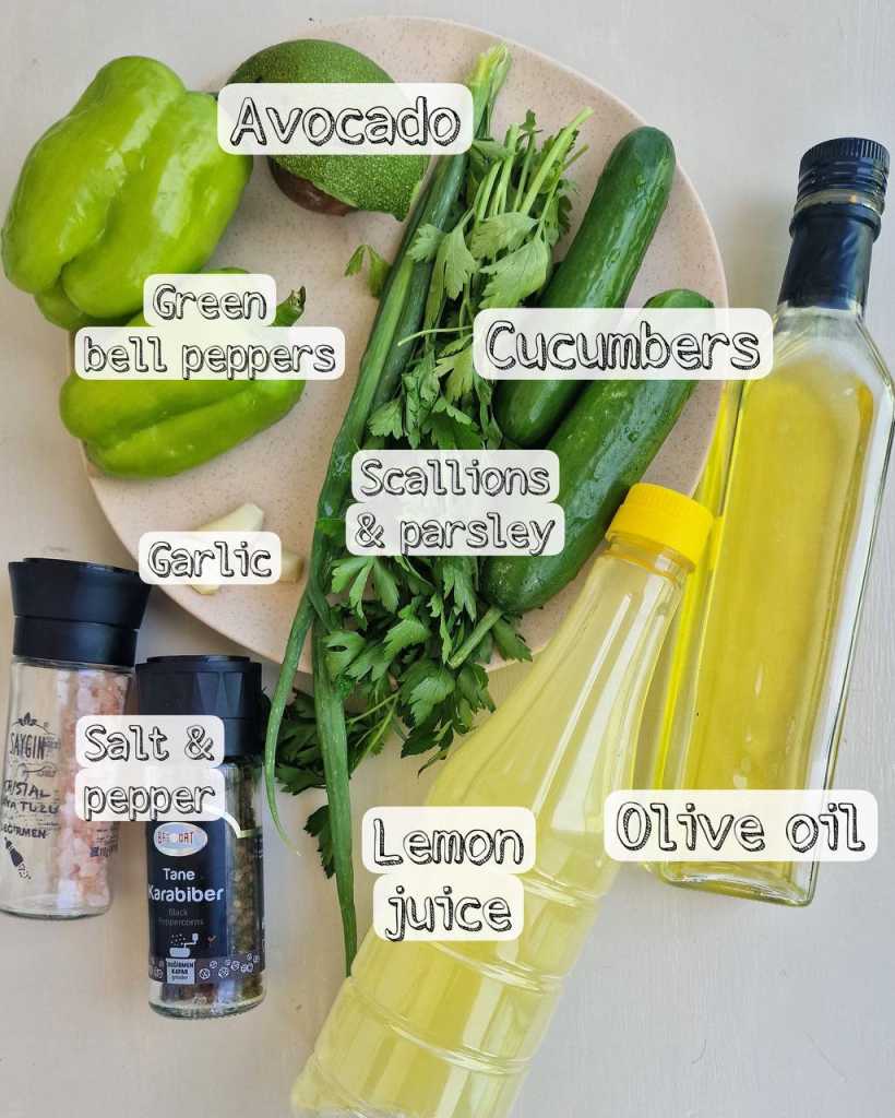 Green Gazpacho Soup ingredients