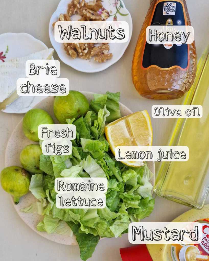 Brie and Fig Salad ingredients