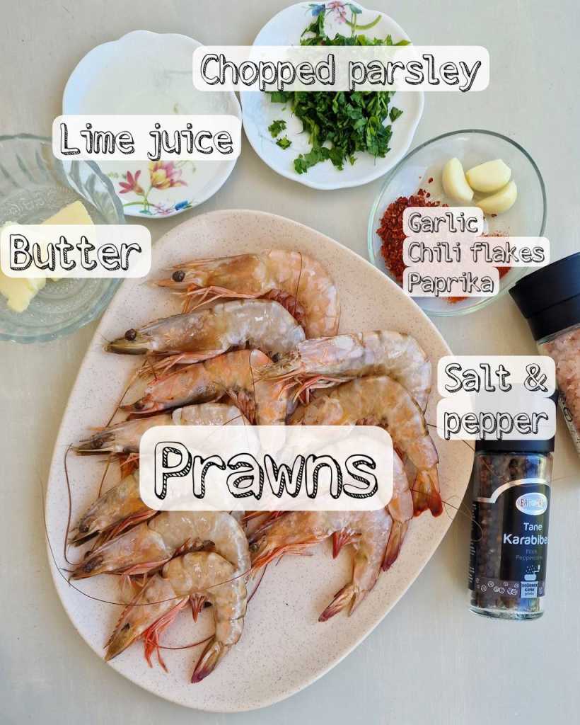 Chili and Lime Butterflied Prawns ingredients