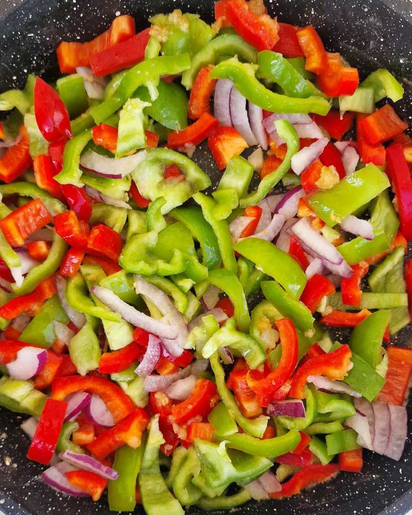 saute bell peppers and onion