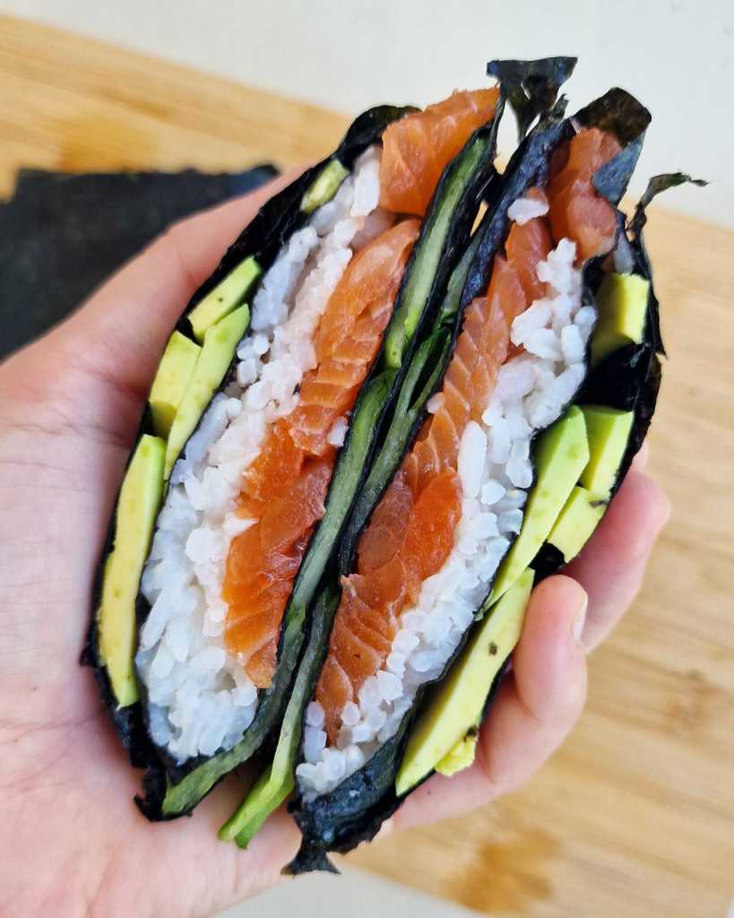 salmon sushi sandwich