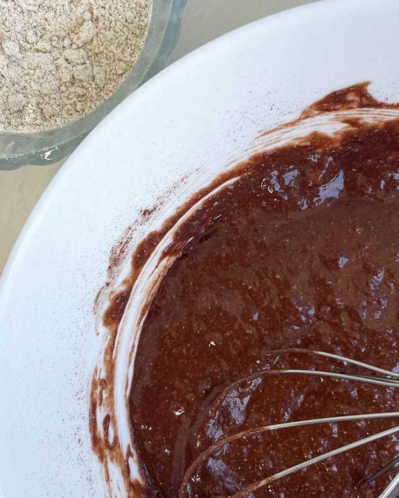 making Chocolate Protein Cake