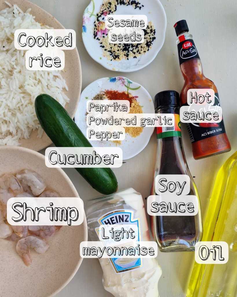 Shrimp Cucumber Boats ingredients