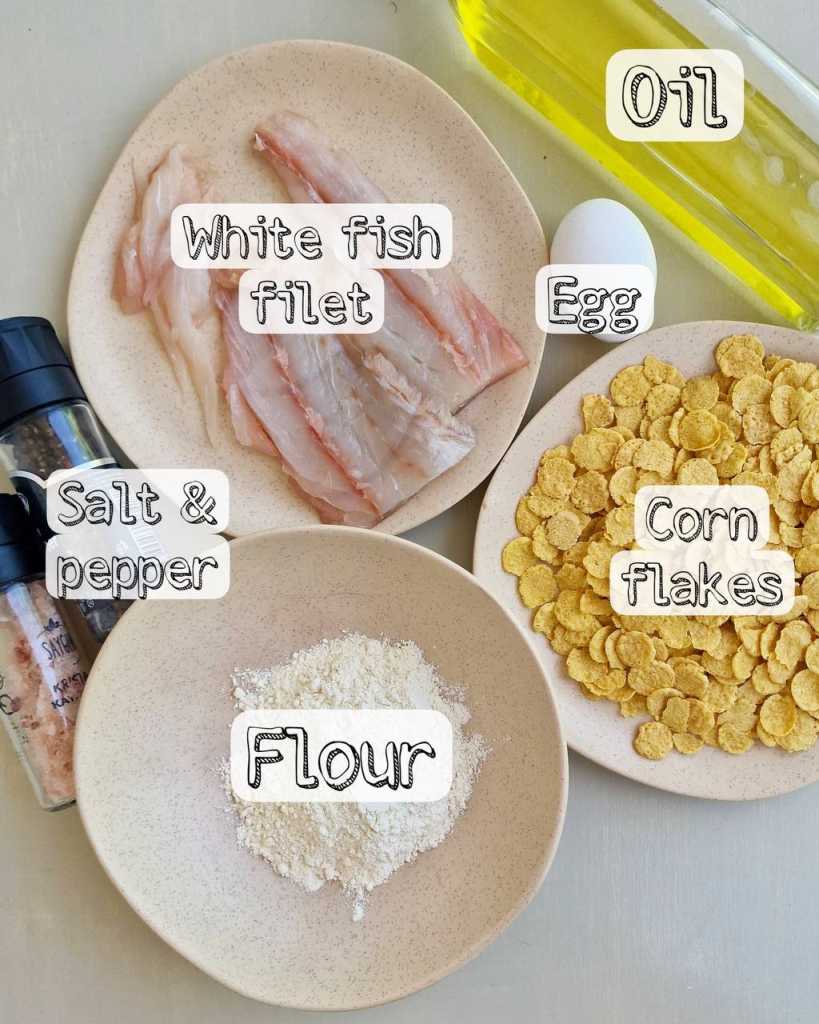 Cornflake crusted Popcorn Fish ingredients