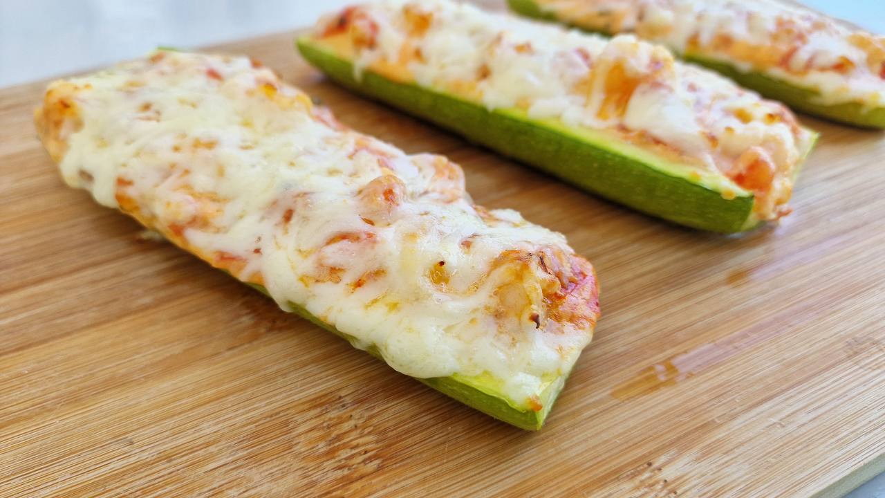 Shrimp Stuffed Zucchini Boats recipe