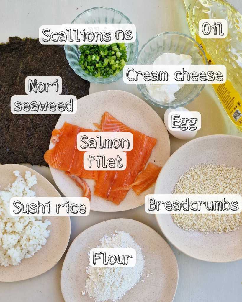 Crispy Salmon Sushi Sandwich ingredients