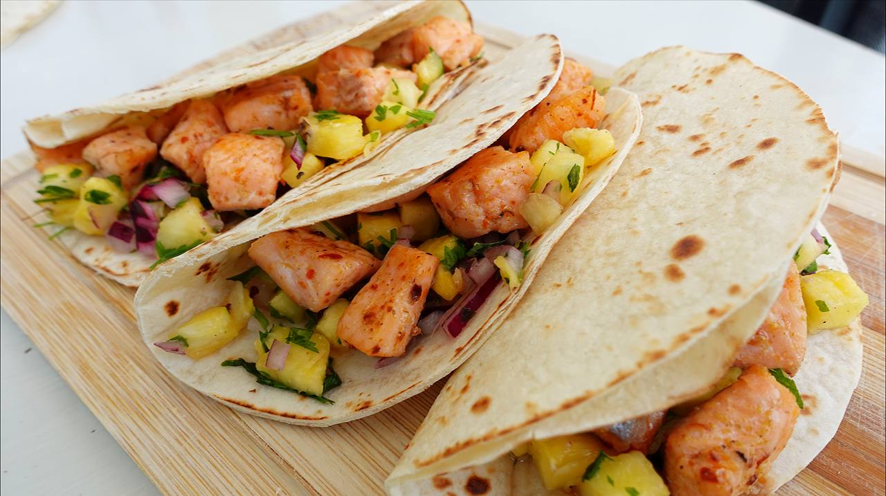 Salmon Tacos with Pineapple Salsa recipe