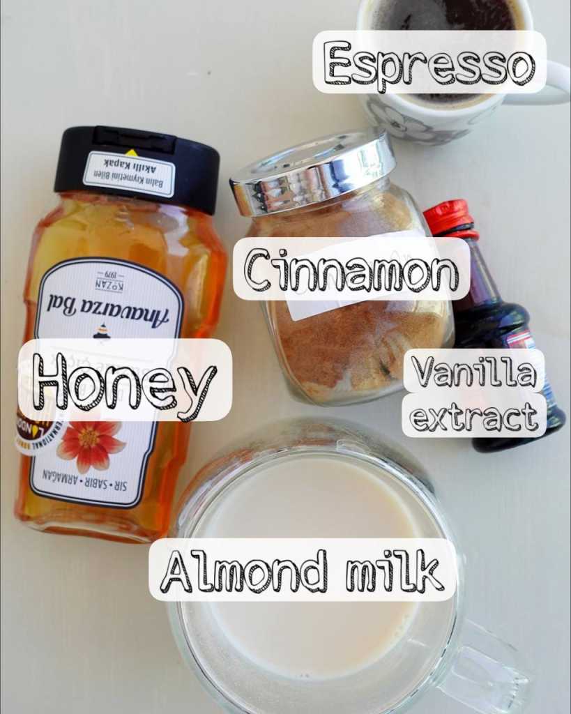Cinnamon Roll Latte ingredients