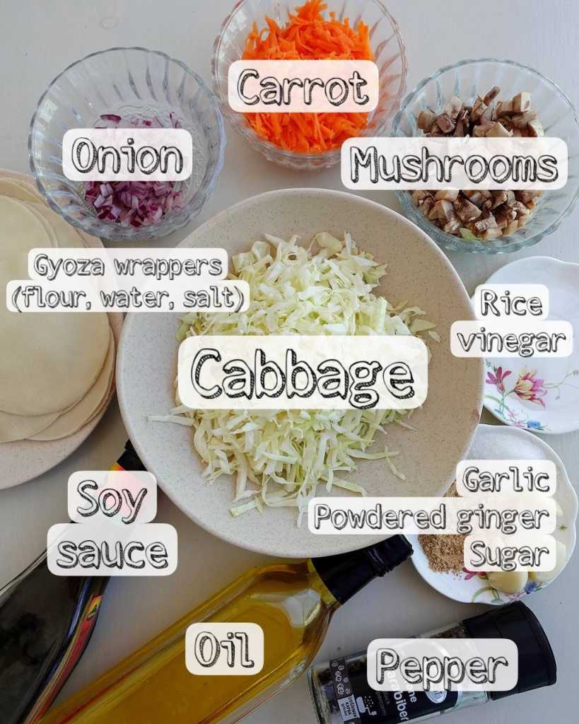 Vegetarian Gyoza ingredients