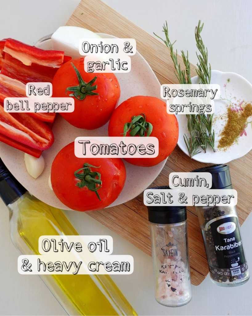 Roasted Vegetable Soup ingredients