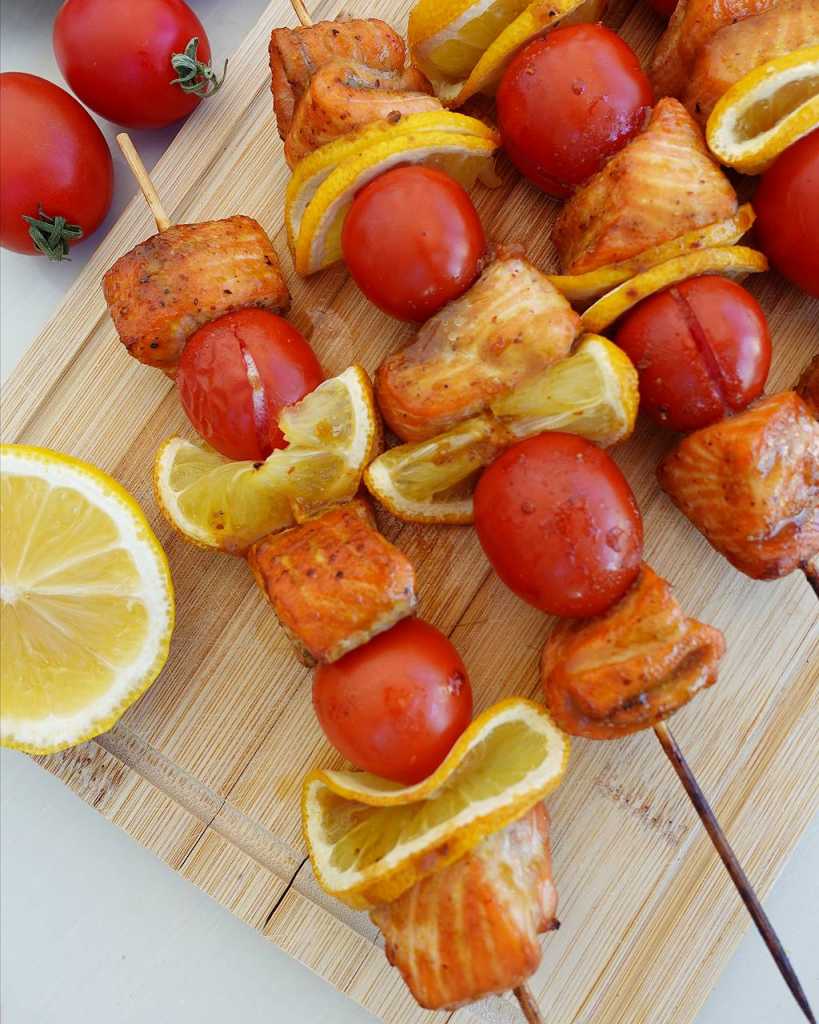 Baked Salmon Skewers