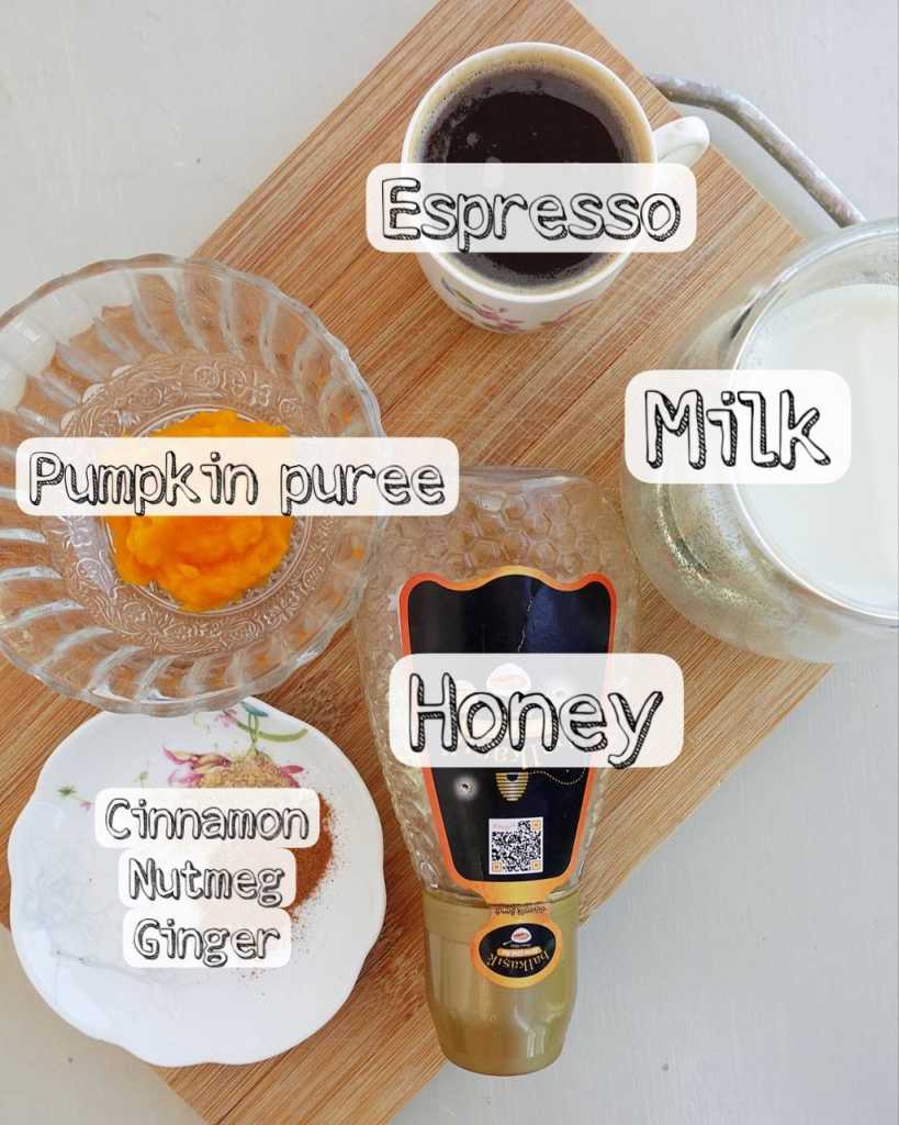 Healthy Pumpkin Spice Latte ingredients
