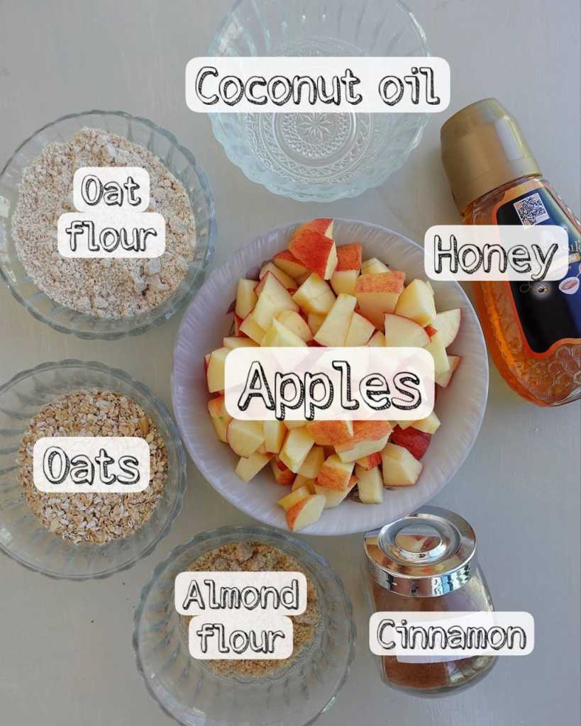 Healthy Apple Crumble ingredients