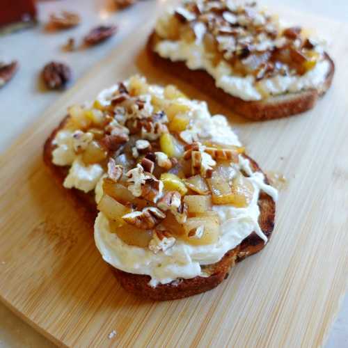 Caramelized Pear and Burrata Bruschetta recipe