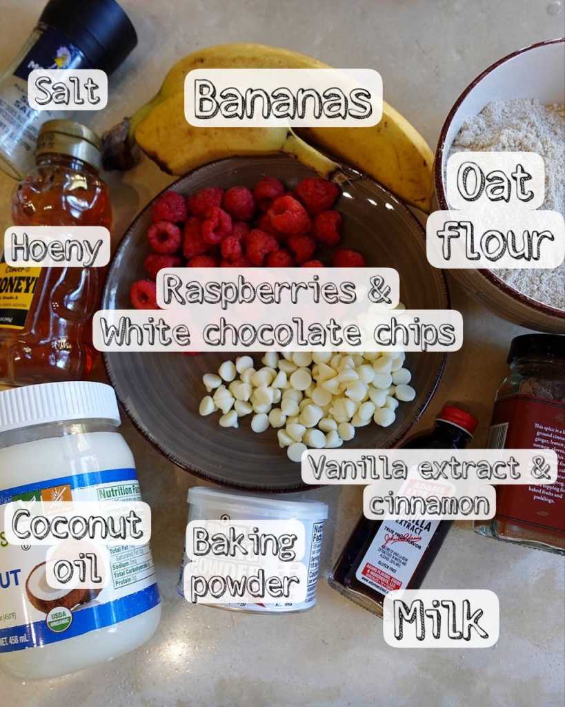 Raspberry Banana Oatmeal Bars ingredients