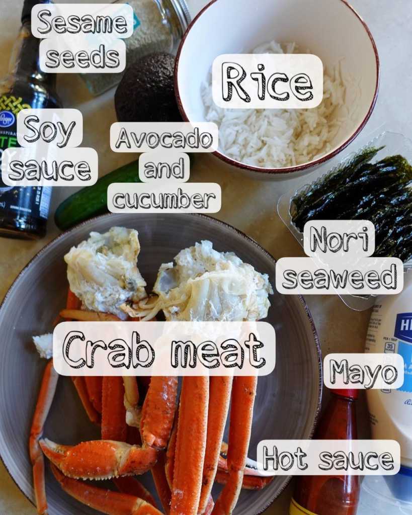 California Sushi Bowl ingredients