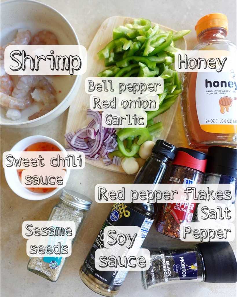 Sweet Chili Shrimp ingredients