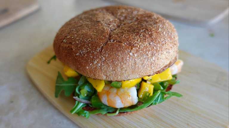 Mango Shrimp Burger recipe