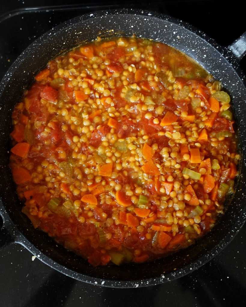 cooking Creamy Red Lentil Stew