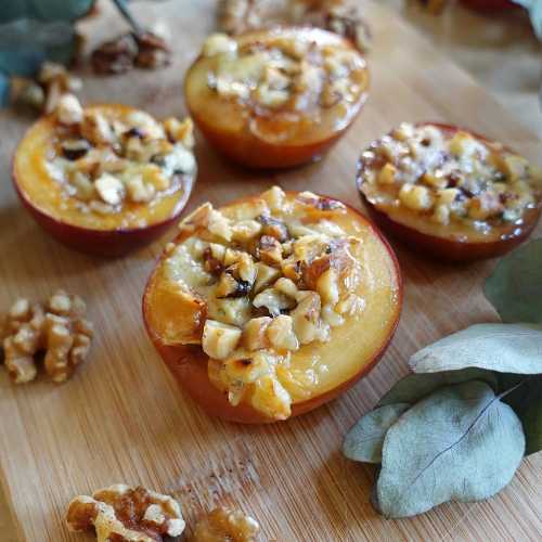 Baked Plums With Blue Cheese