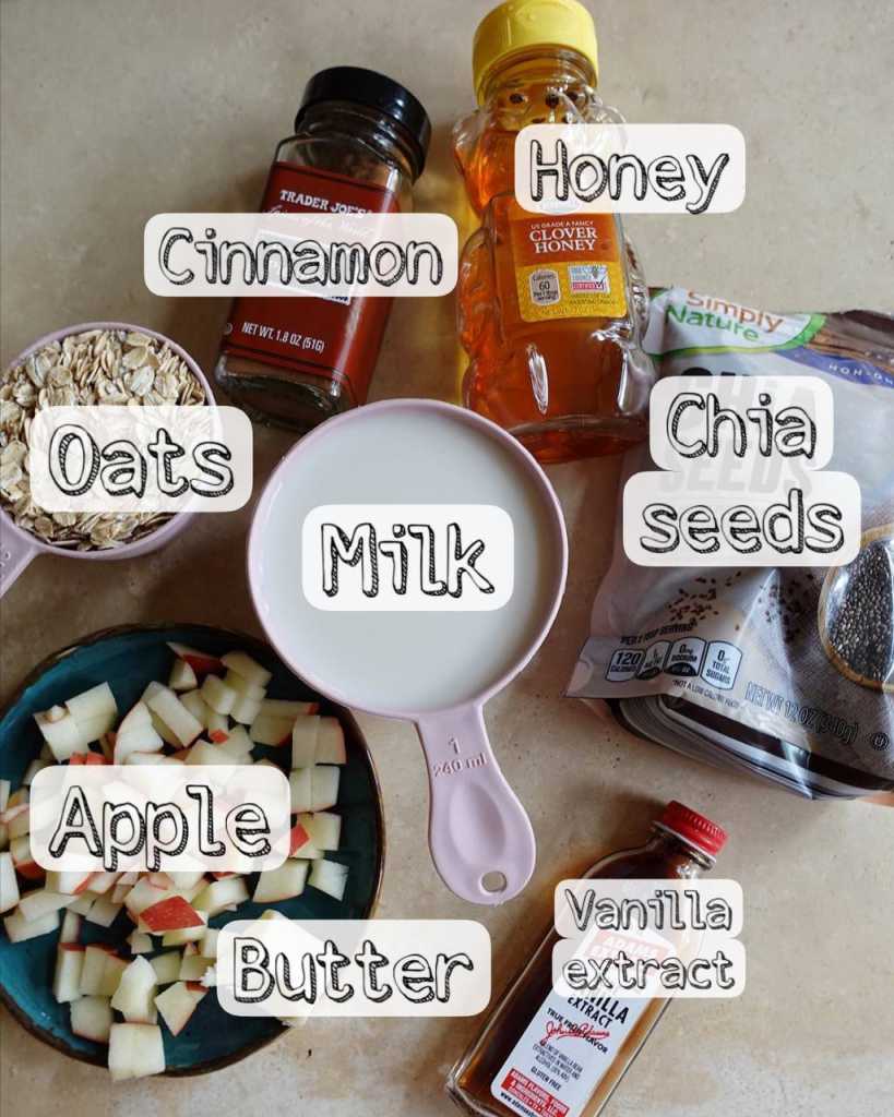 Apple Pie Overnight Oats ingredients