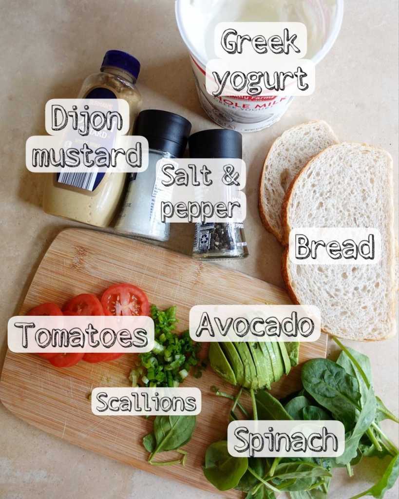 ingredients for Roasted Salmon Sandwich