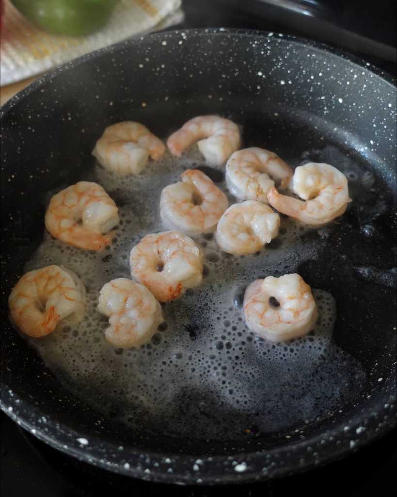 frying shrimp