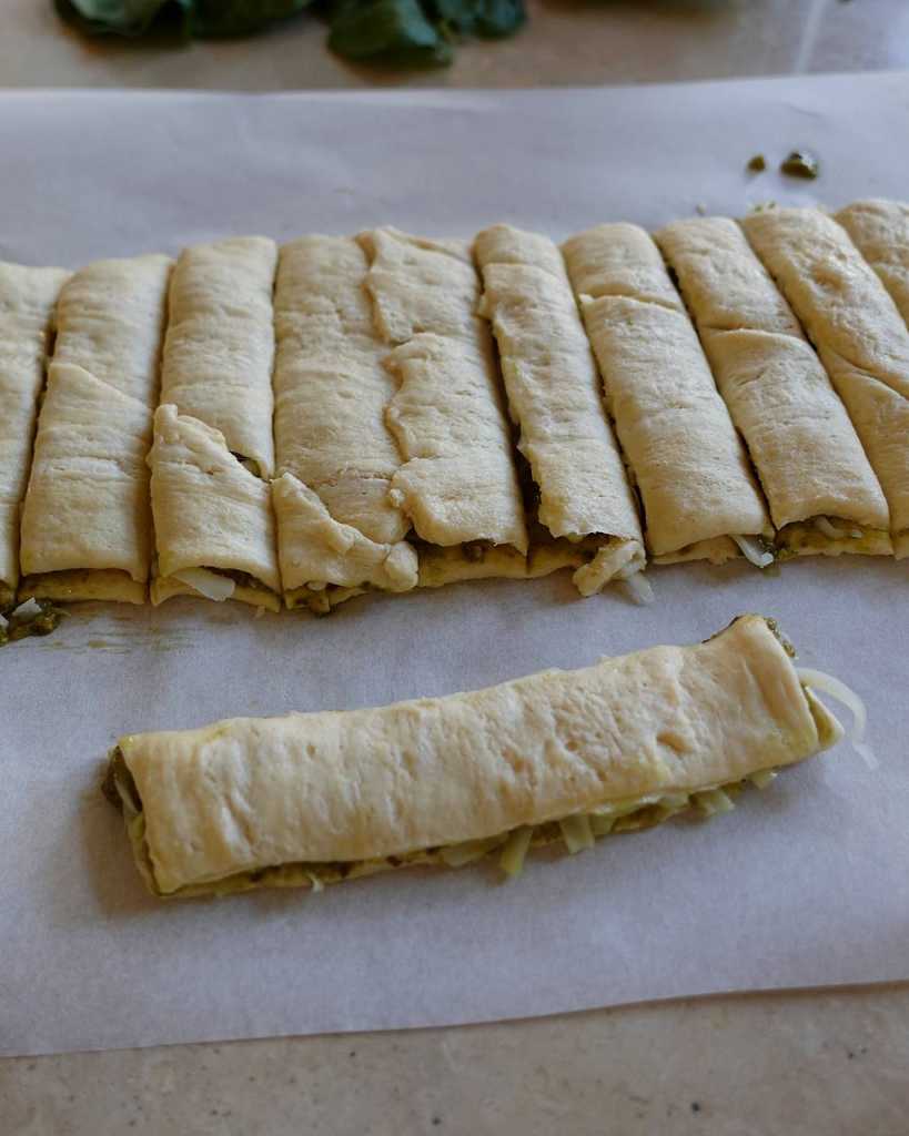 making Pesto Cheese Twists